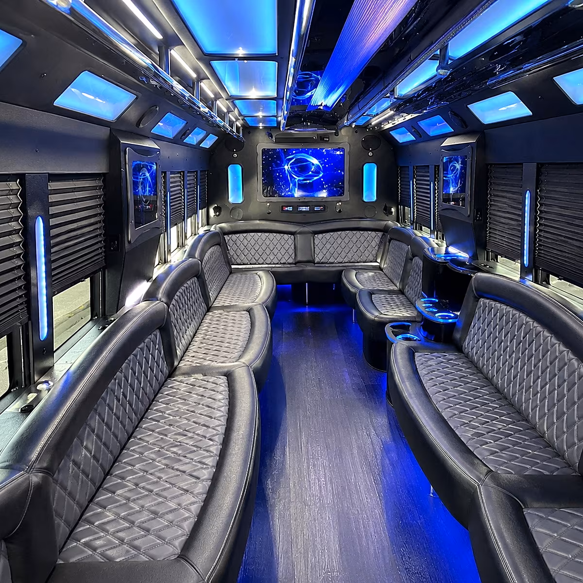 chino 50 passenger party bus interior