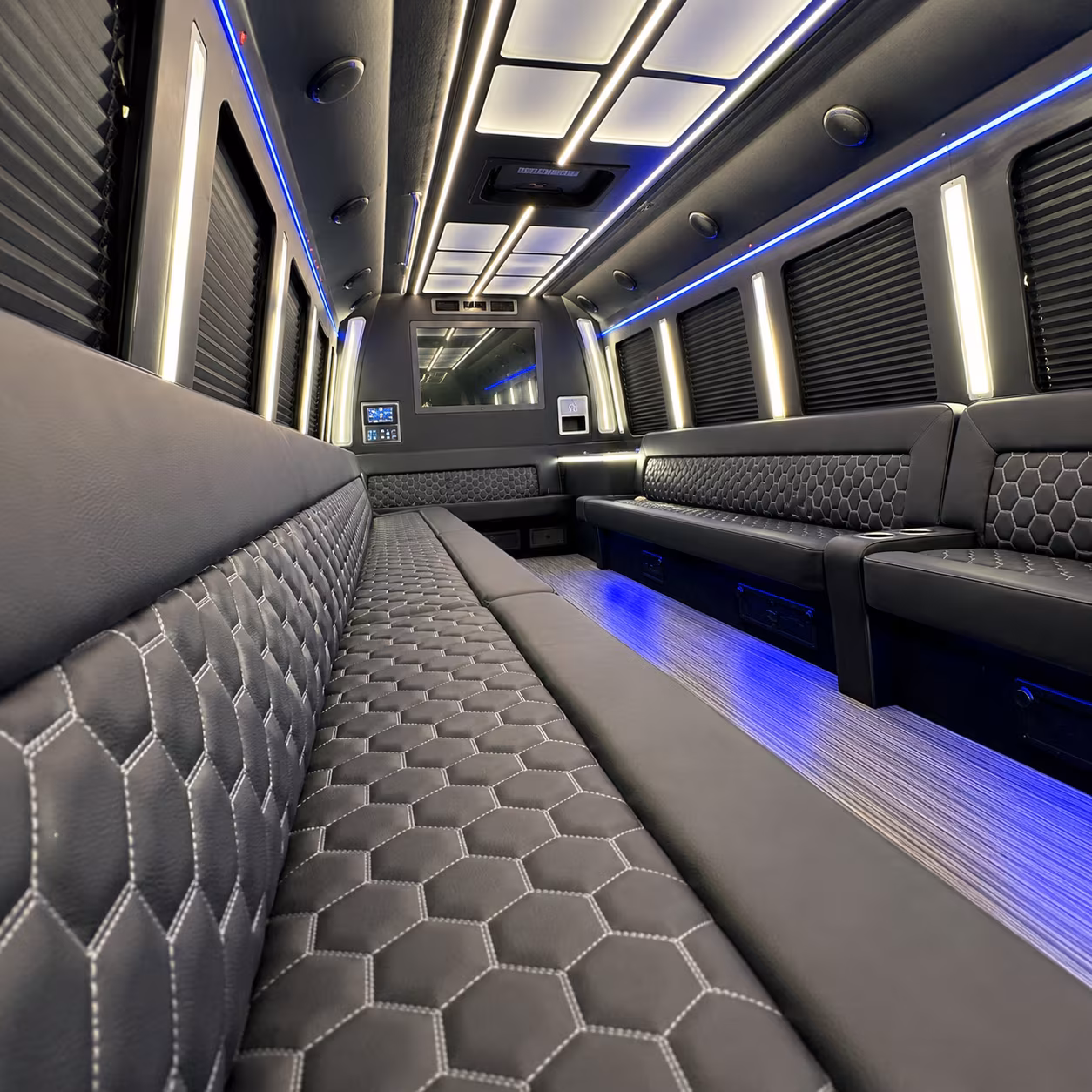 chino party bus rental interior